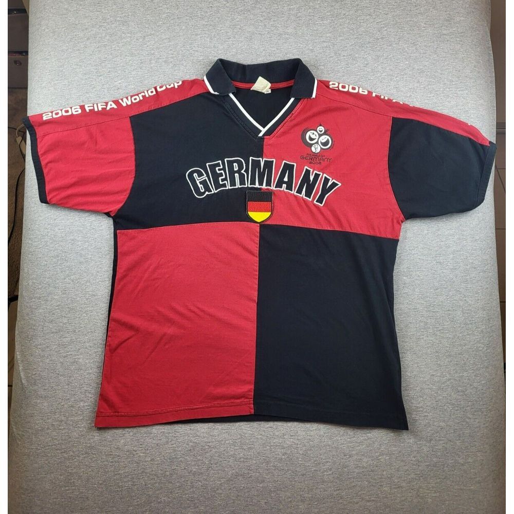 VTG FIFA World Cup x Germany 2006 Licensed Colorblock Mens Polo Shirt Size XL‎
